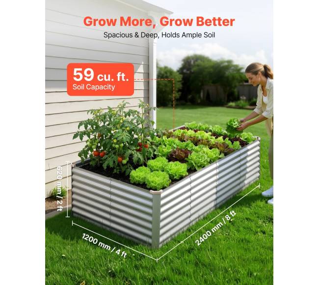 Cinkuota pakelta daržovių lysvė 2400 x 1200 x 620 mm1