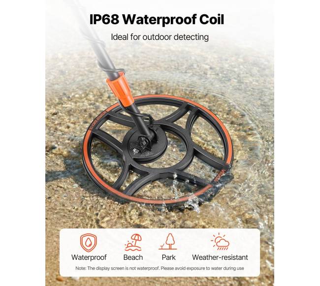 Atsparus vandeniui metalo detektorius su ekranu5