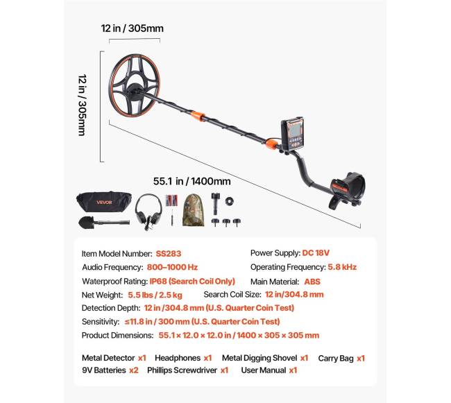 Profesionalus metalo detektorius su 30 cm ritė6