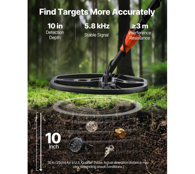 Metalo detektorius suaugusiems, 254 mm, IP681