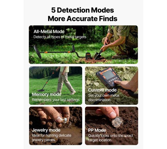 Metalo detektorius suaugusiems, 254 mm, IP682