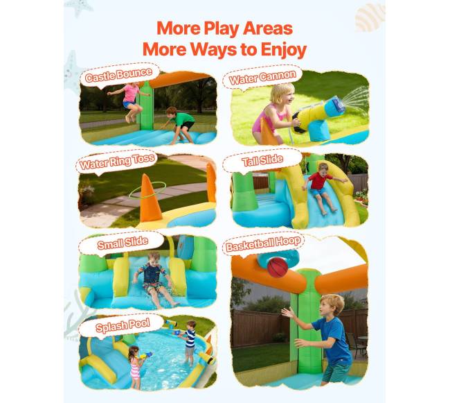 Pripučiama šokinėjimo pilis su vandens čiuožykla2