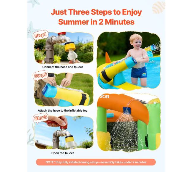 Pripučiama šokinėjimo pilis su vandens čiuožykla5