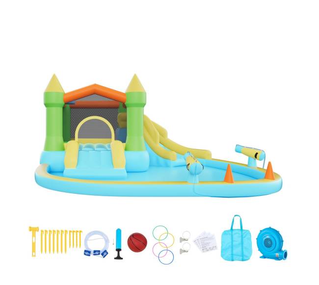 Pripučiama šokinėjimo pilis su vandens čiuožykla8