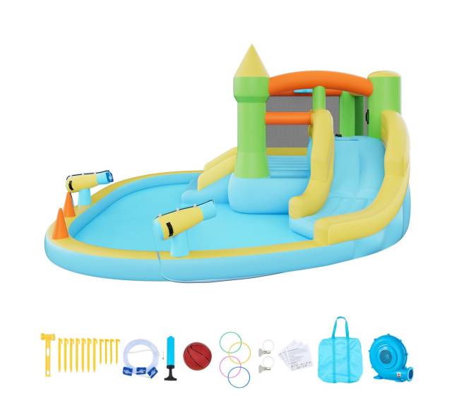 Pripučiama šokinėjimo pilis su vandens čiuožykla9