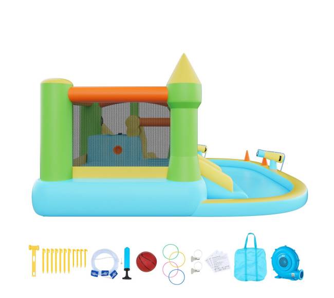 Pripučiama šokinėjimo pilis su vandens čiuožykla10