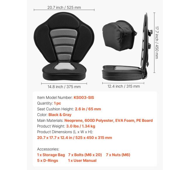 Universalus baidarės sėdynių komplektas6