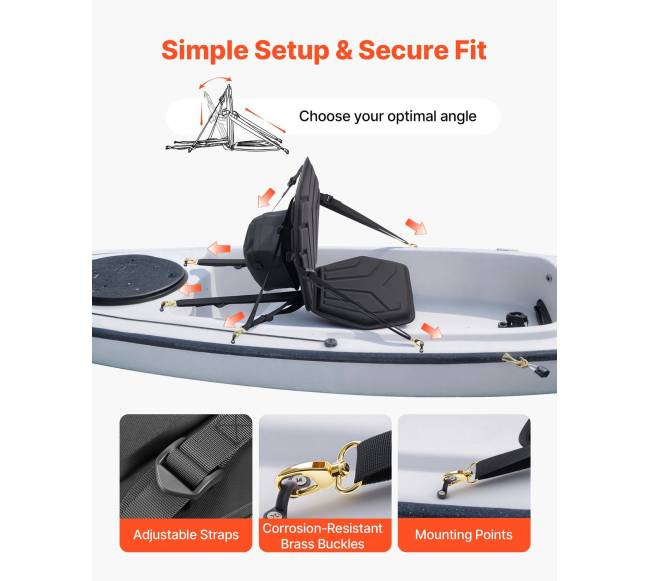 Sėdynė kajakui su atlošu ir diržais3