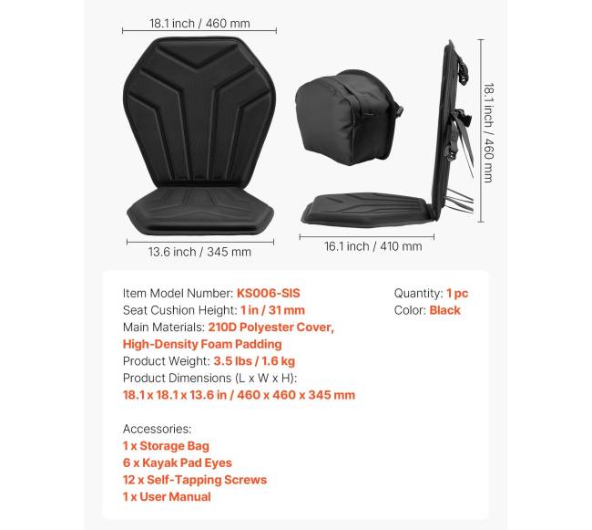 Sėdynė kajakui su atlošu ir diržais6