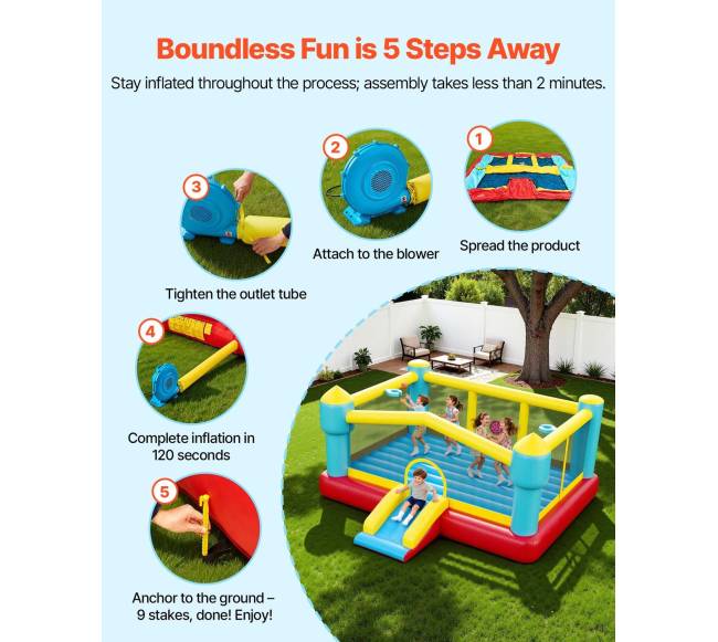 Pripučiamas batutas vaikams su čiuožykla5