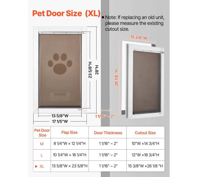 Didelių šunų durys su dvigubais magnetiniais skląsčiais4