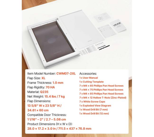 Didelių šunų durys su dvigubais magnetiniais skląsčiais6