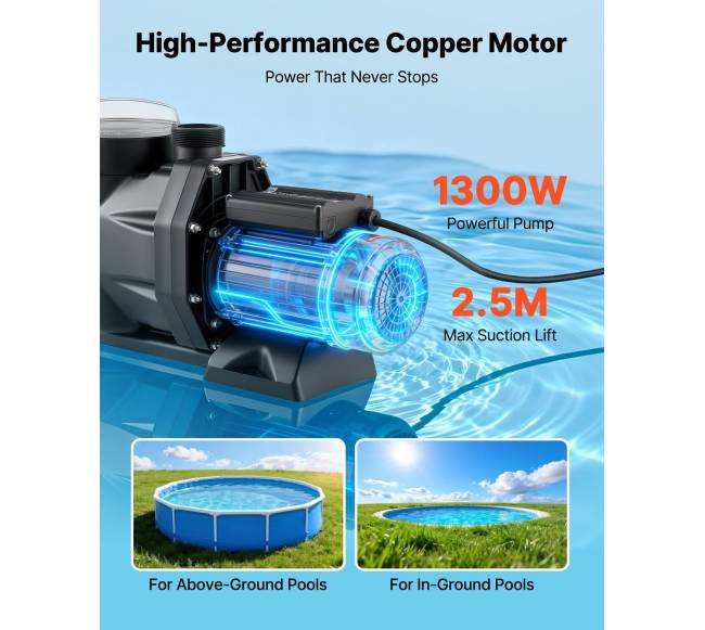 Baseino siurblys 1300W, 28,800 Lh srautas2