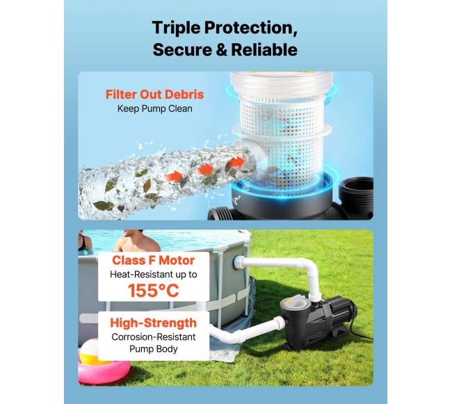 Baseino siurblys 1300W, 28,800 Lh srautas5