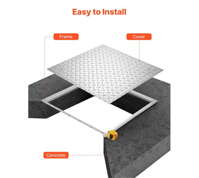 Šulinio dangtis su rėmu, 600 x 600 mm5