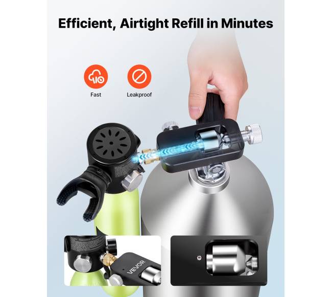 Nešiojamas deguonies balionėlio pildymo adapteris2