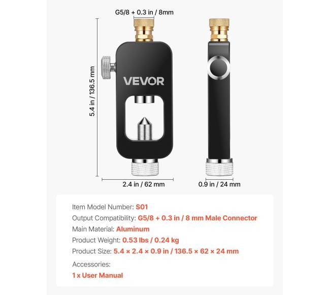Nešiojamas deguonies balionėlio pildymo adapteris6