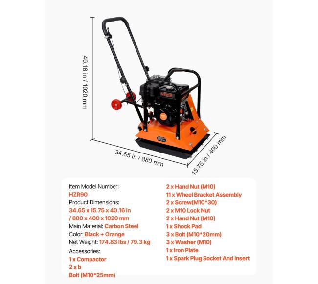 Vibroplokštė 6.5 AG varikliu, 6400 VPM6