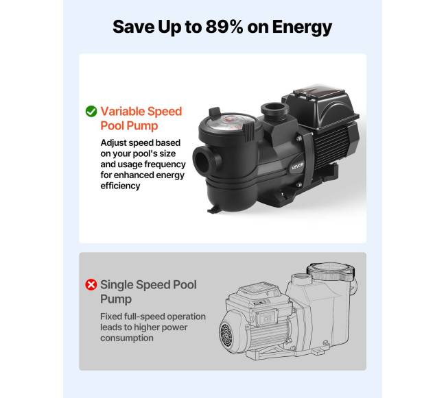 Kintamojo greičio baseino siurblys, 1650 W, 220-240V1