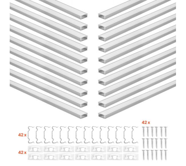 20 dalių 1 m U formos LED aliuminio profilis8