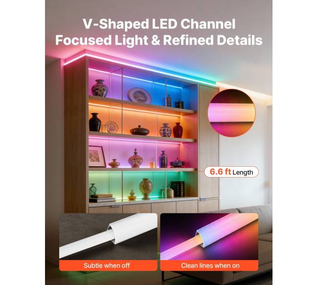 V formos LED aliuminio profilis, 10 vnt1