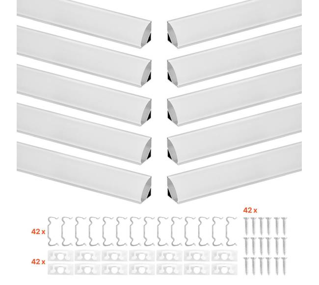 V formos LED aliuminio profilis, 10 vnt8