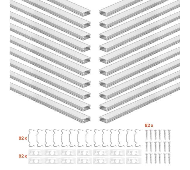 20 vnt. 2 m U formos LED aliuminio kanalas8