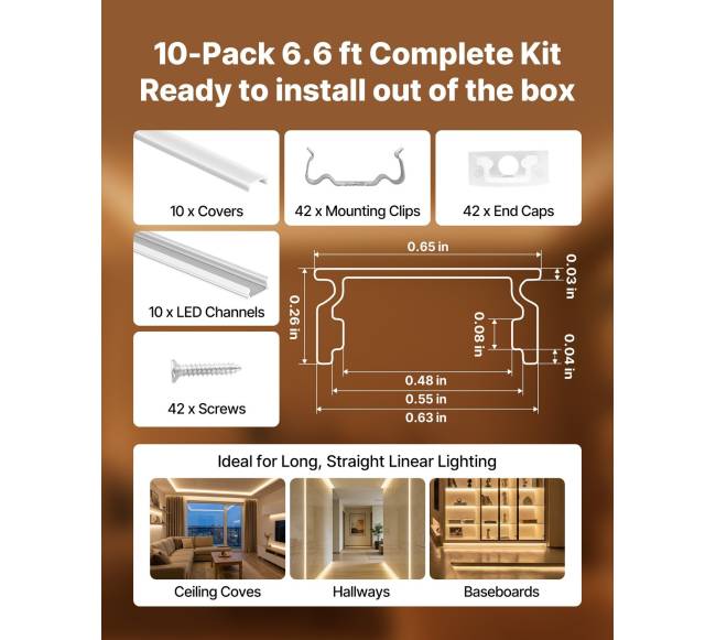 10 vnt. 2 m U formos LED aliuminio kanalas3