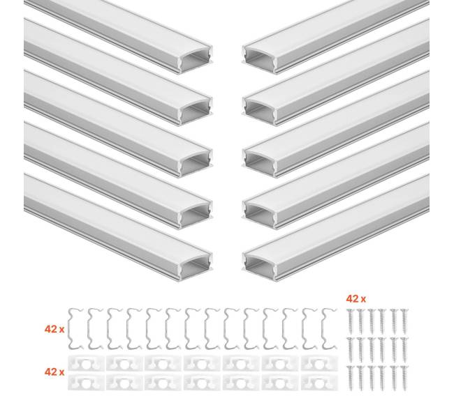 10 vnt. 2 m U formos LED aliuminio kanalas8