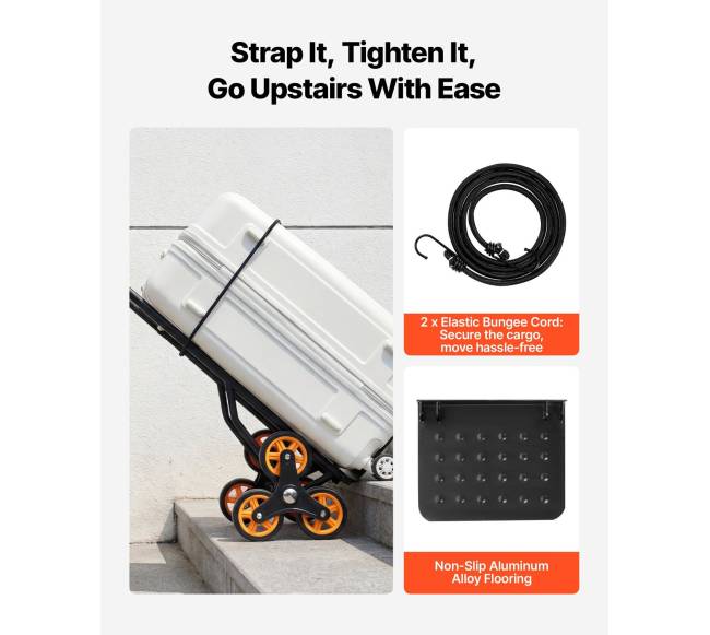 Laiptavertis vežimėlis 6 ratų, 150 kg4