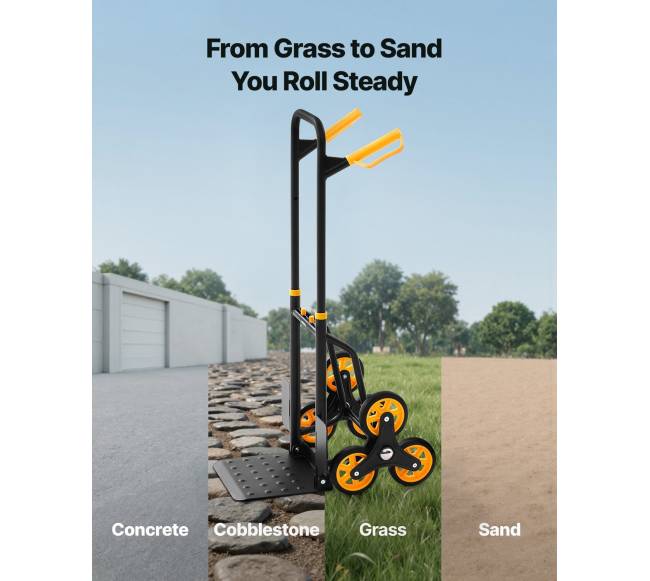 Laiptavertis vežimėlis 6 ratų, 150 kg5