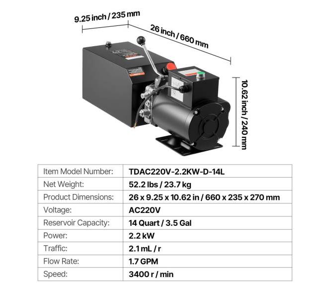 14 l hidraulinė galia dump priekabai6