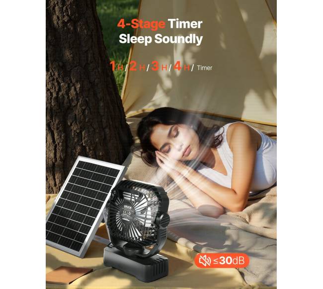 10400mAh saulės ventiliatorius su LED žibintu3