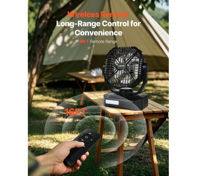 10400mAh saulės ventiliatorius su LED žibintu5