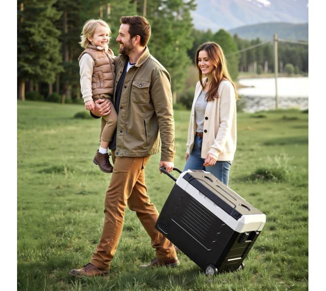 Automobilinis šaldytuvas su programa ir ratukais, 45 L7