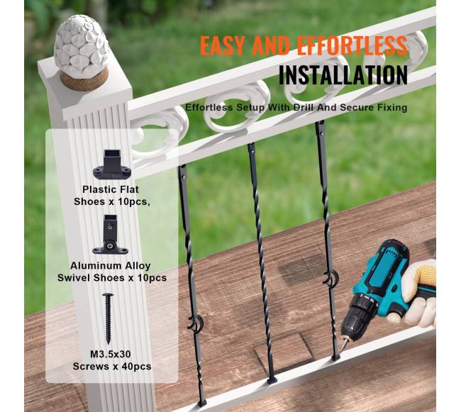 Metalinis turėklas laiptams, 10 vnt.4