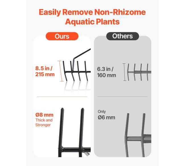 24x22 cm tvenkinio vandens grėblys, dvipusis1