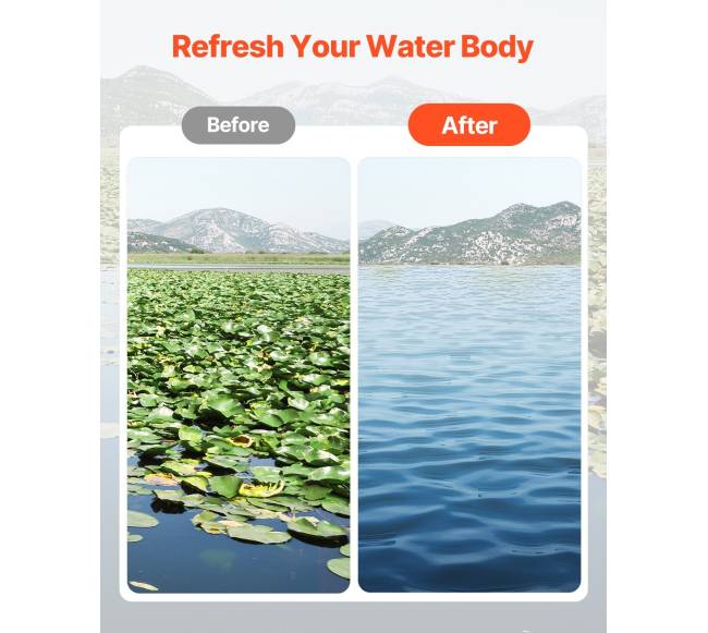 24x22 cm tvenkinio vandens grėblys, dvipusis4