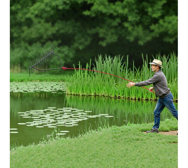 24x22 cm tvenkinio vandens grėblys, dvipusis7