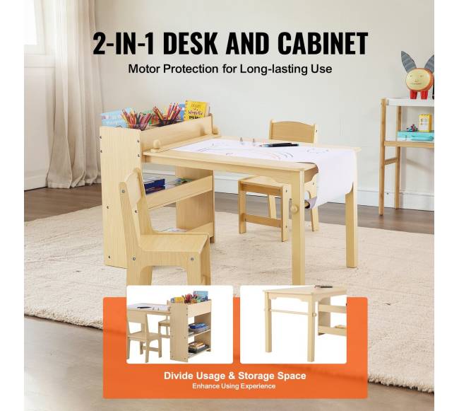 vaikų stalas su kėdėmis ir spintele2