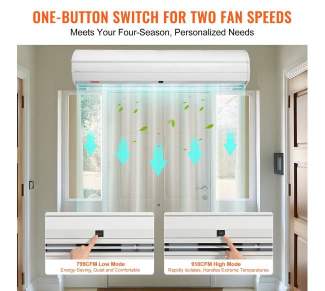 1,2 m vidaus oro užuolaida su 2 greičiais3