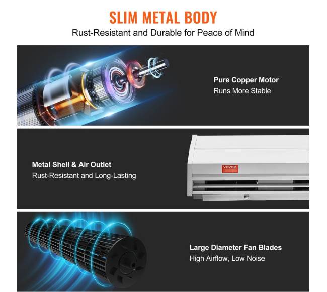 1,2 m vidaus oro užuolaida su 2 greičiais5