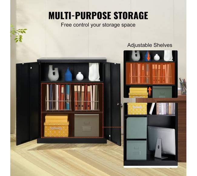 Metalinė spintelė su reguliuojamomis lentynomis2