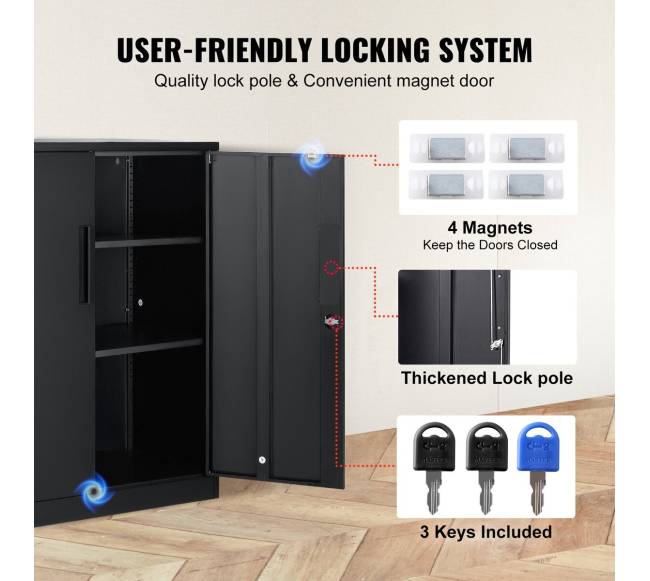 Metalinė spintelė su reguliuojamomis lentynomis3