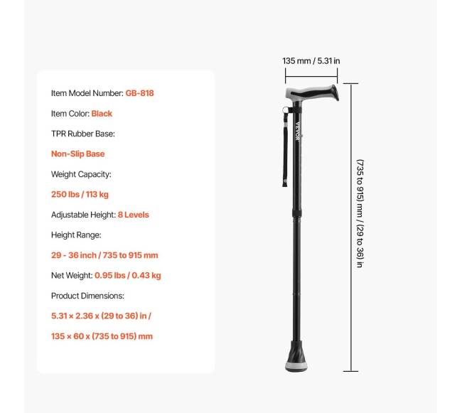 Sulankstoma vaikščiojimo lazda su reguliuojamu aukščiu6