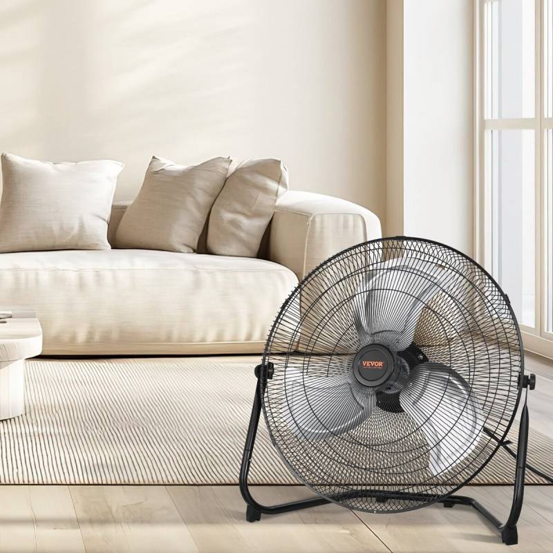 45 cm grindų ventiliatorius su 360 pasvirimu0