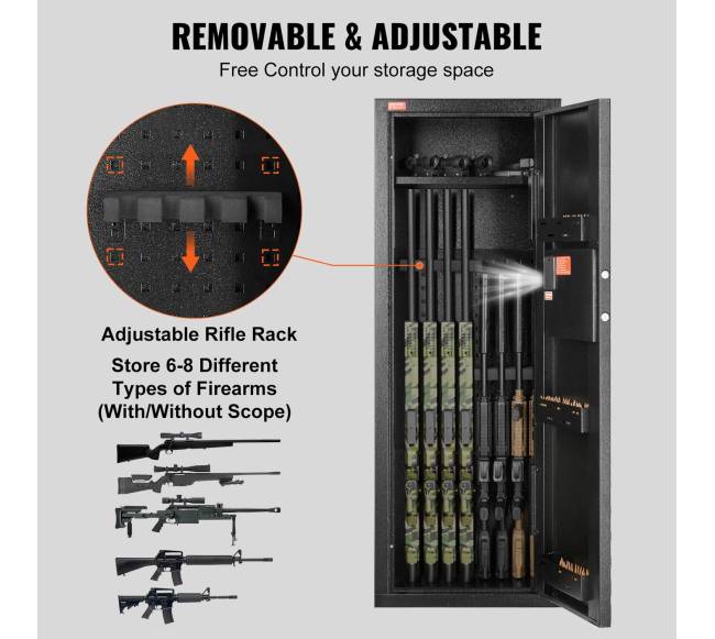 6-8 šautuvų seifas su užraktu ir klaviatūra5