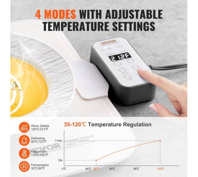 Elektrinis maisto šildymo kilimėlis su temperatūros kontrole2
