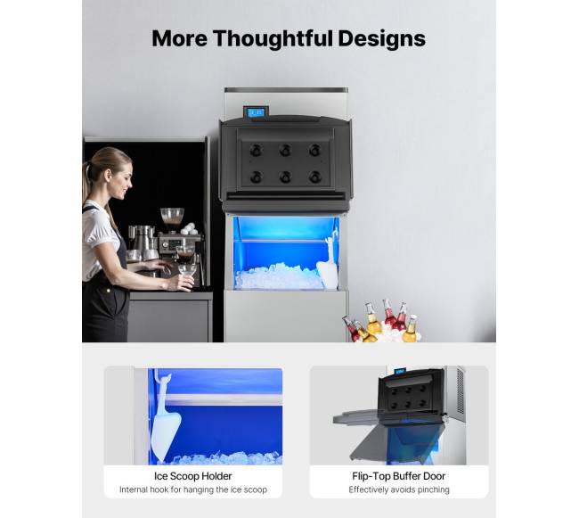 Komercinis ledo gamintuvas su 113 kg talpykla5