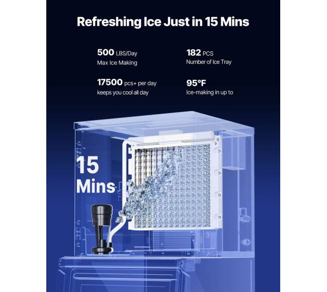 Komercinis ledo gaminimo aparatas 226 kg24h, 114 kg saugykla1